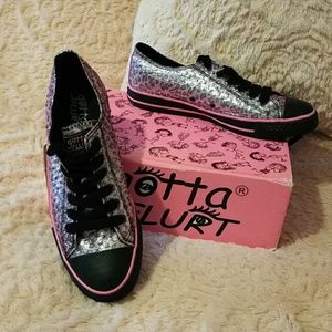 Vintage gotta flurt Metallic Animal Print Sneakers